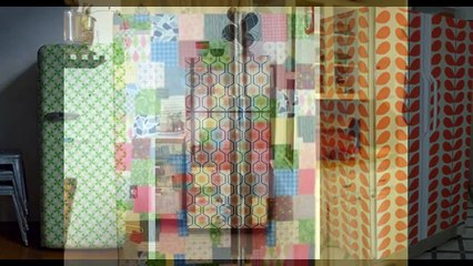 Холодильник обклеенный обоями