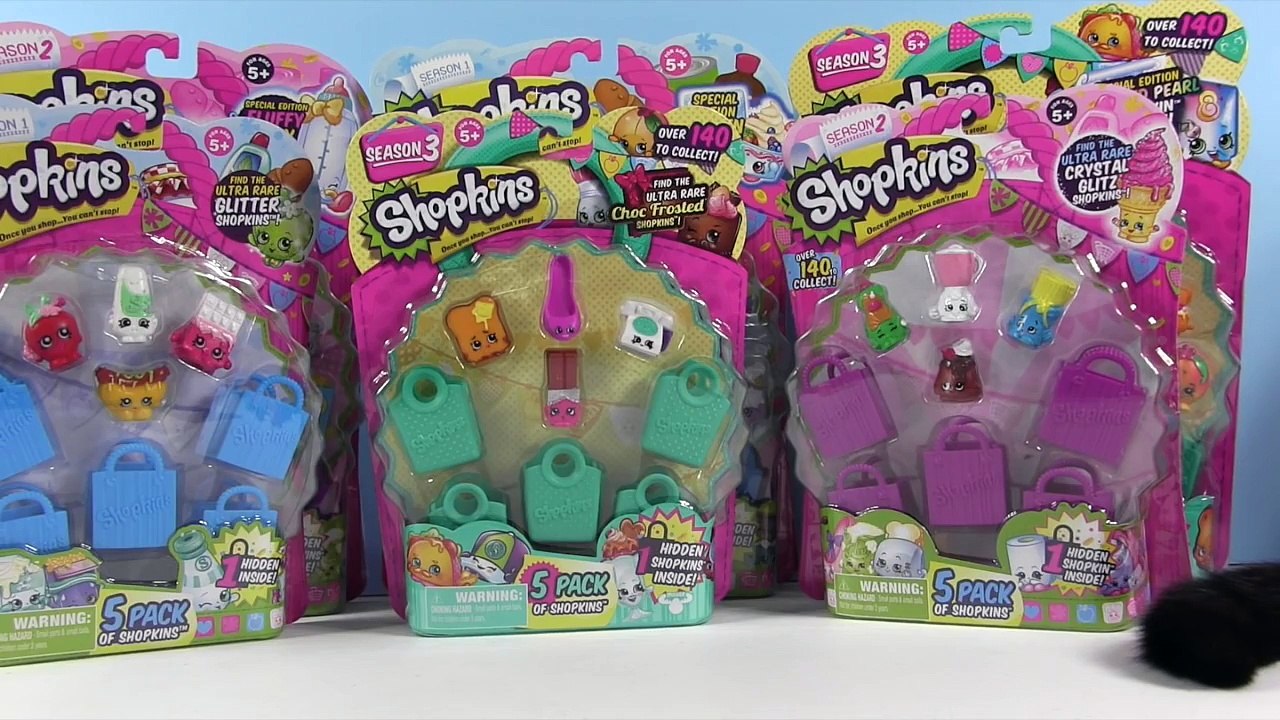 Shopkins Limited Edition Hunt Season 1 2 & 3 5 & 12 Packs Unboxing | PSToyReviews