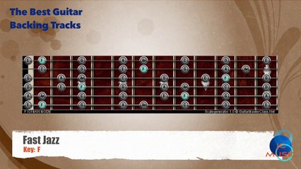 Fast Jazz F Guitar Backing Track with scale map _ Chart