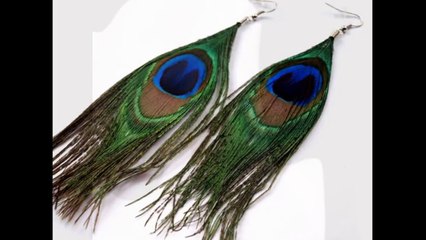 Серьги из перьев