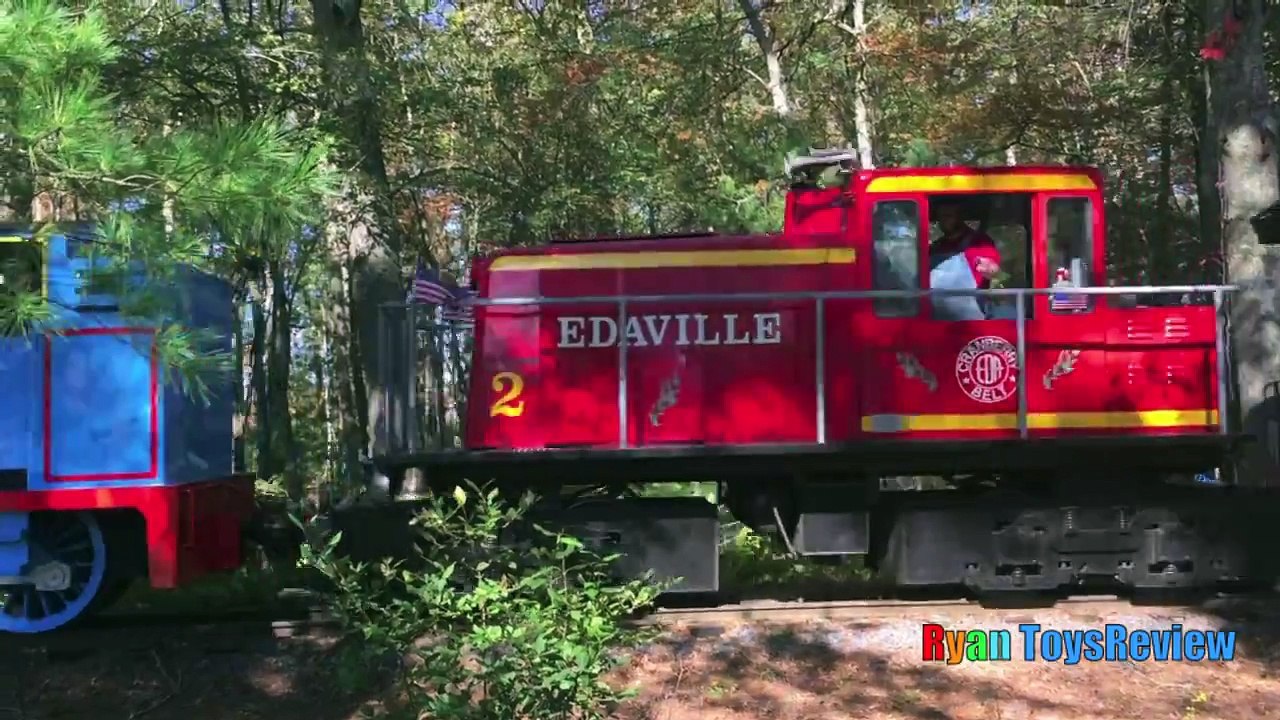 THOMAS AND FRIENDS Train Rides for kids Thomas Land Edaville USA amusement park Ryan ToysR