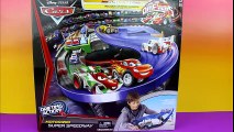 Disney Pixar Cars Micro Drifters Motorized Super Speedway with Lightning McQueen racing Francesco