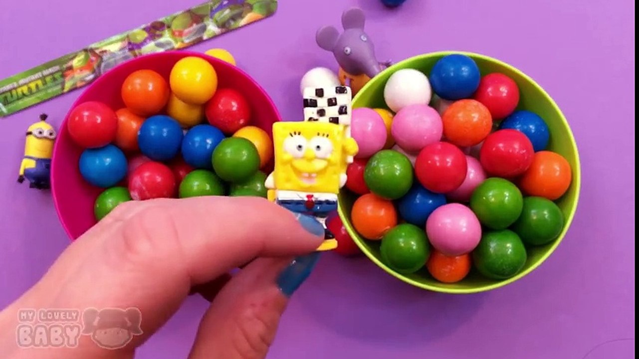 BUBBLE GUM w_ Minnie Mouse Frozen Angry Birds Surprise Toys in GUMBALL (バブルガム)