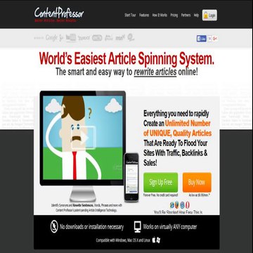 Content Professor - The World's Best Web Based Article Spinner Rewriter