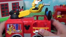 Paw Patrol, Mickey Mouse Clubhouse, and Peppa Pig Comparison of Fire Truck and Fire Engines Toys