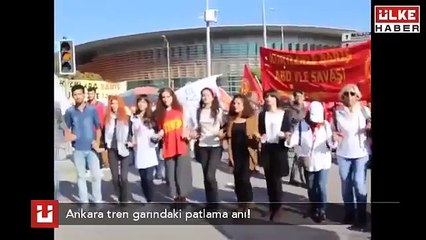 Ankara Tren Garındaki patlama anı (Rahatsız edici görüntüler)