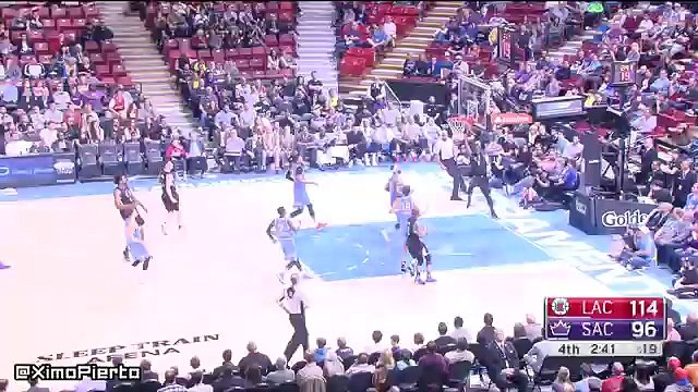 DeMarcus Cousins Intentionally Hits Chris Paul With Ball Clippers vs Kings Feb 26 2016 NBA