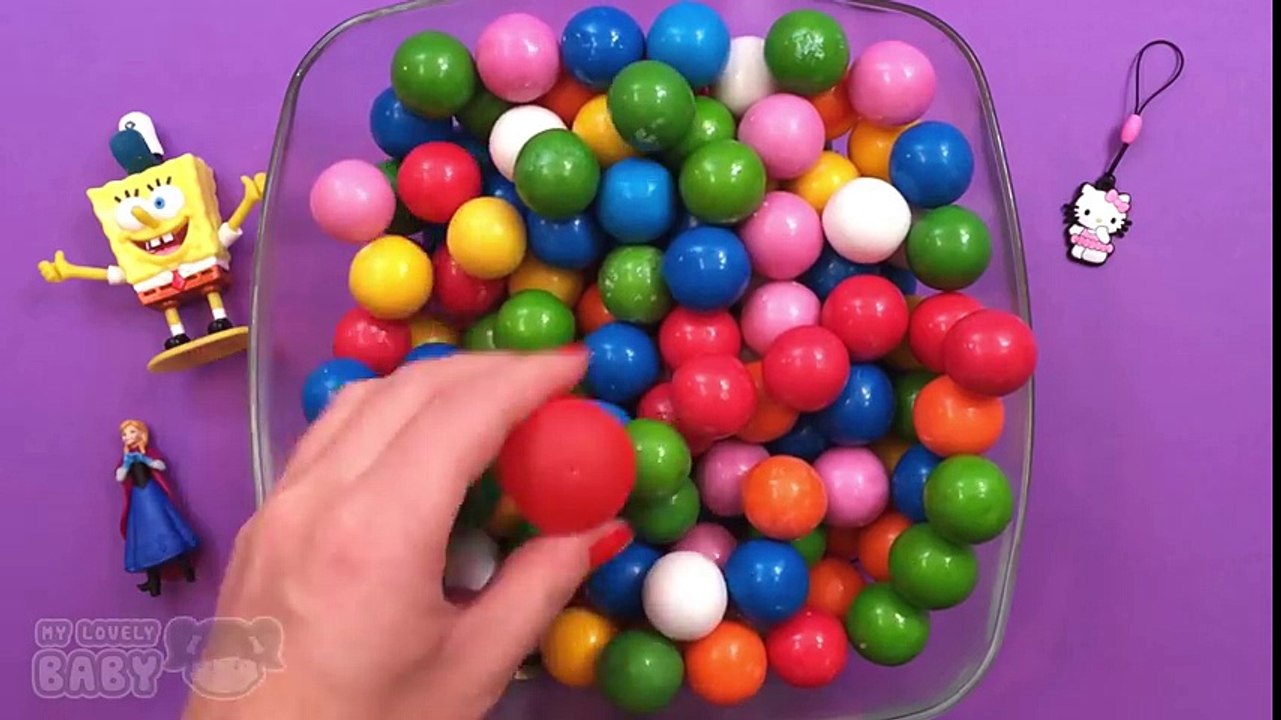 BUBBLE GUM Hidden Surprise Toys Spongebob Angry Birds Disney Frozen Hello Kitty Gumballs (バブルガム)