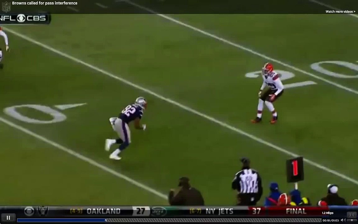 Cleveland Browns Called for Pass Interference on Patriots