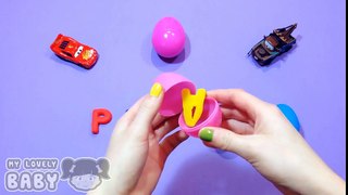 Disney Cars Surprise Eggs Learn a Word! Learn Fruits! Lesson 1