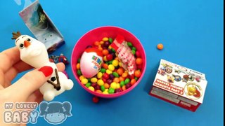 Giant Surprise Egg Unboxing with Disney Frozen, Marvel Spiderman and Skittles Candy!