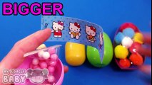 Hello Kitty and Ninja Turtles Learn Sizes with Surprise Eggs from Smallest to Biggest! Lesson 7!