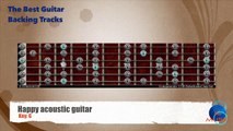 Happy acoustic Guitar Backing Track with scale map