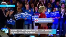 Hillary Clinton looks to close Bernie Sanders out in March