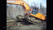 Off road Fails Siberia Excavator Pulling Stuck 6x6 Truck URAL