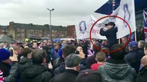 Watch as young Rangers fan leads anti Mike Ashley chants at protest outside Ibrox megastor
