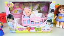 Baby doll bed sleep playing with Frozen Anna Pororo toys 콩순이 뽀로로 와 아기침
