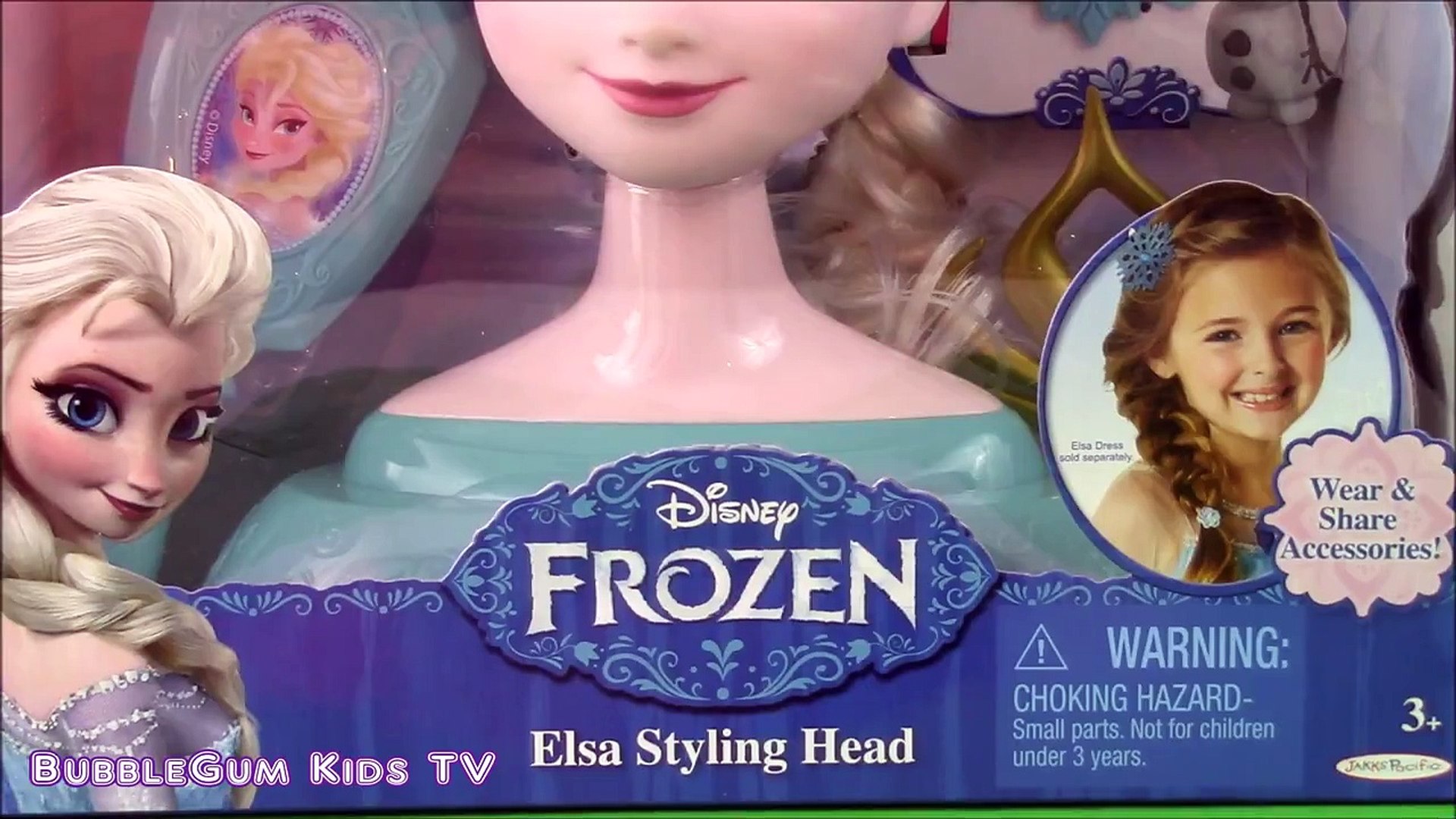 FUN Learning for KIDS TODDLERS how to brush and style Hair with Frozens Elsa Styling Head Doll!