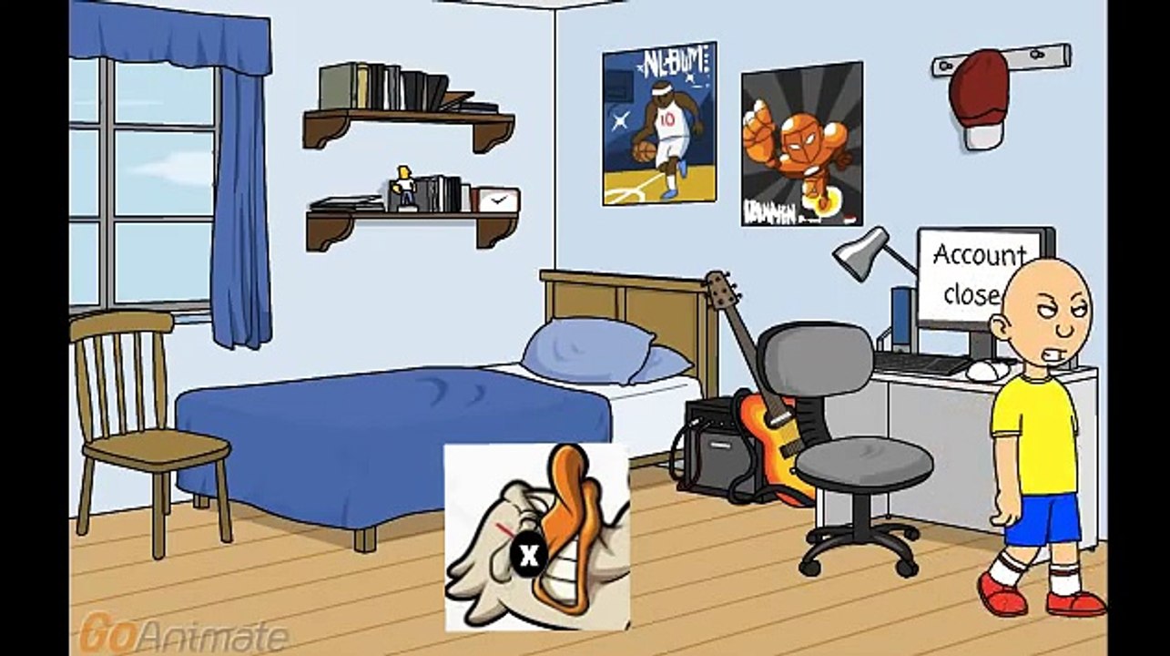 Caillou beats up Tough Duck, closes his YouTube account, and gets grounded