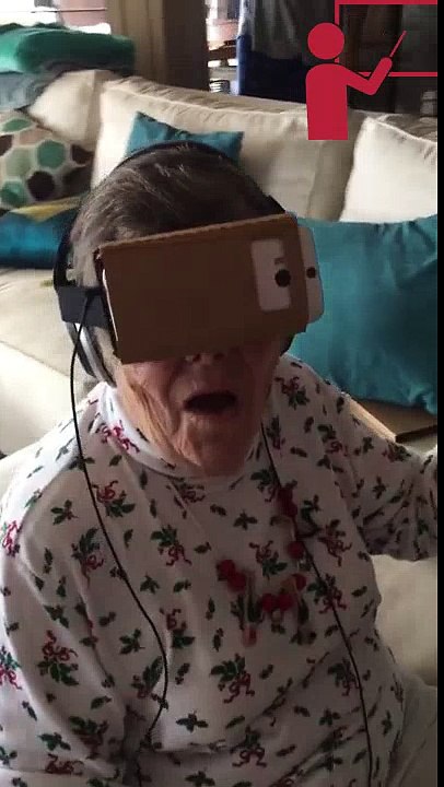 grandma using virtual reality Funny Video