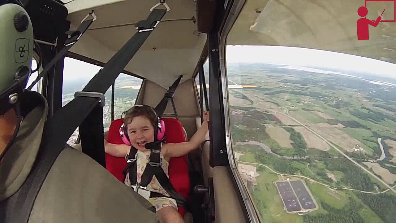 little girls aerobatic flight Funny Video