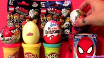 The Lego Movie Kinder Playdoh Surprise Egg Angry Birds Dinosaur T-Rex Marvel Spiderman