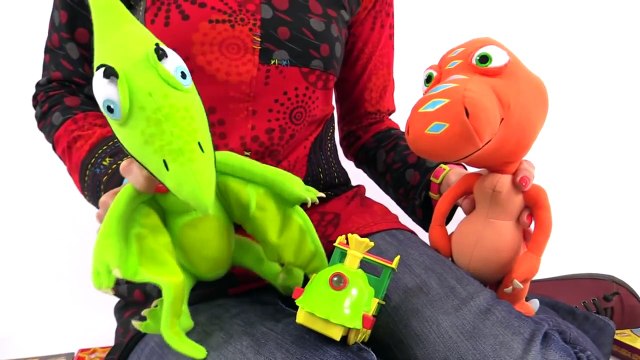 Мультик Поезд Динозавров из игрушек: Собираем железную дорогу и поезд для игрушечных динозавров