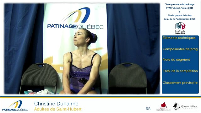 Finale provinciale STAR Michel-Proulx 2016 - Événement 40 - Adultes Bronze Dames