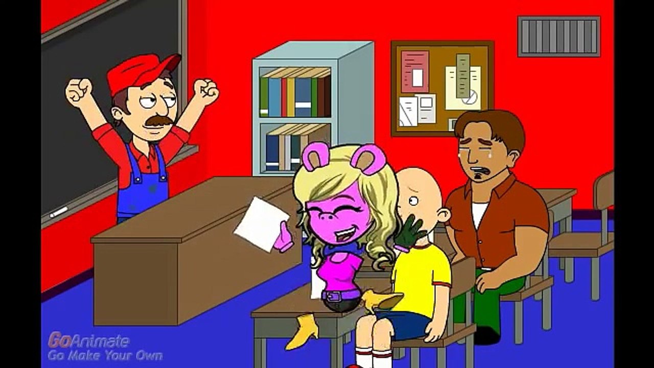 Caillou gets all fs on his report card/ grounded