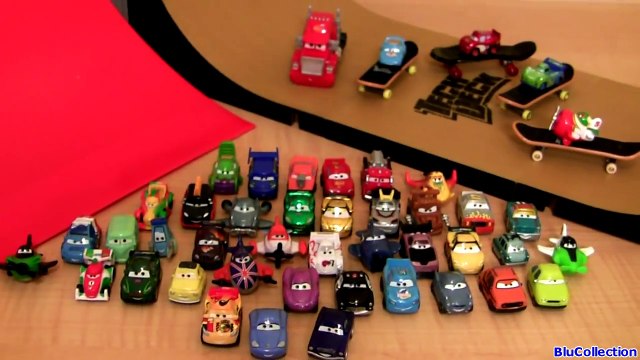 Cars 2 Stunt Ramp Micro Drifters Drifting on Skateboards Tech Deck Disney Planes Pixar Car stunts