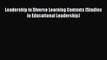 PDF Leadership in Diverse Learning Contexts (Studies in Educational Leadership)  EBook