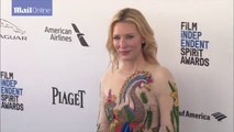 Cate Blanchett stuns in peacock-inspired outfit at Spirit Awards
