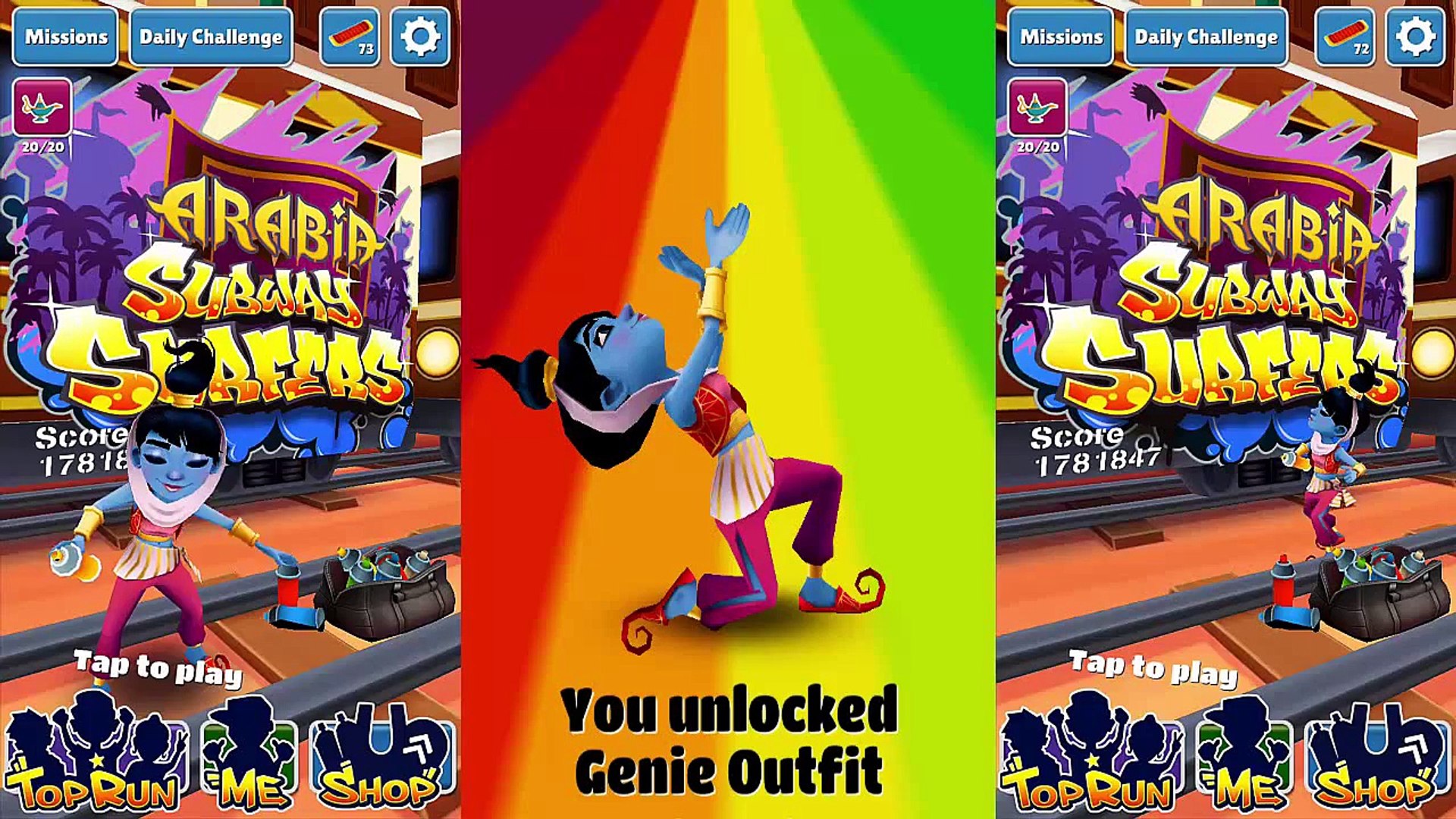 ⁣Мультфильм ИГРА - subway surfers - gameplay - amira genie