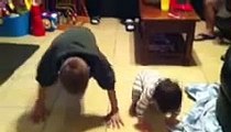 1 year old doing pushups!!!