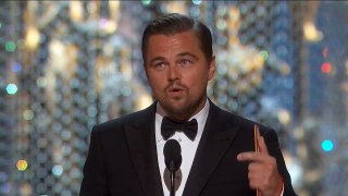 Leonardo DiCaprio Wins His First Oscar for 'The Revenant'
