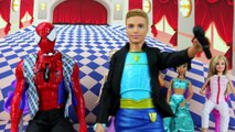 Frozen Date Game TV Show with Frozen Anna Elsa Barbie Spiderman Merman Kristoff Jasmine