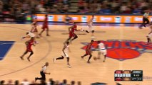 Kristaps Porzingis Two Blocks in One Play