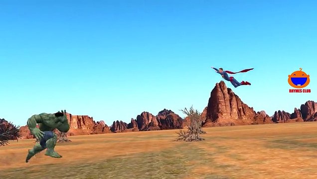 Hulk Vs Superman Cartoons For Children Finger Family Nursery Rhymes | Epic Rap Battles