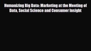 [PDF] Humanizing Big Data: Marketing at the Meeting of Data Social Science and Consumer Insight