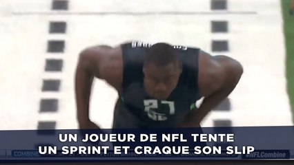 Un joueur de NFL tente un sprint et craque son slip
