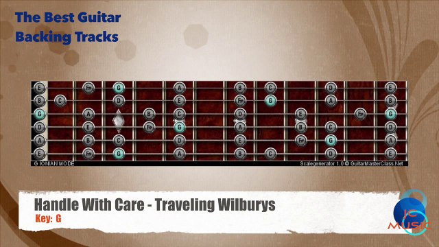 Handle With Care - Traveling Wilburys Guitar Backing Track with scale map _ Chart