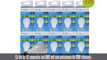 Pack 10 ampoules led E27, 10W, 806 lm, 200°, blanc froid