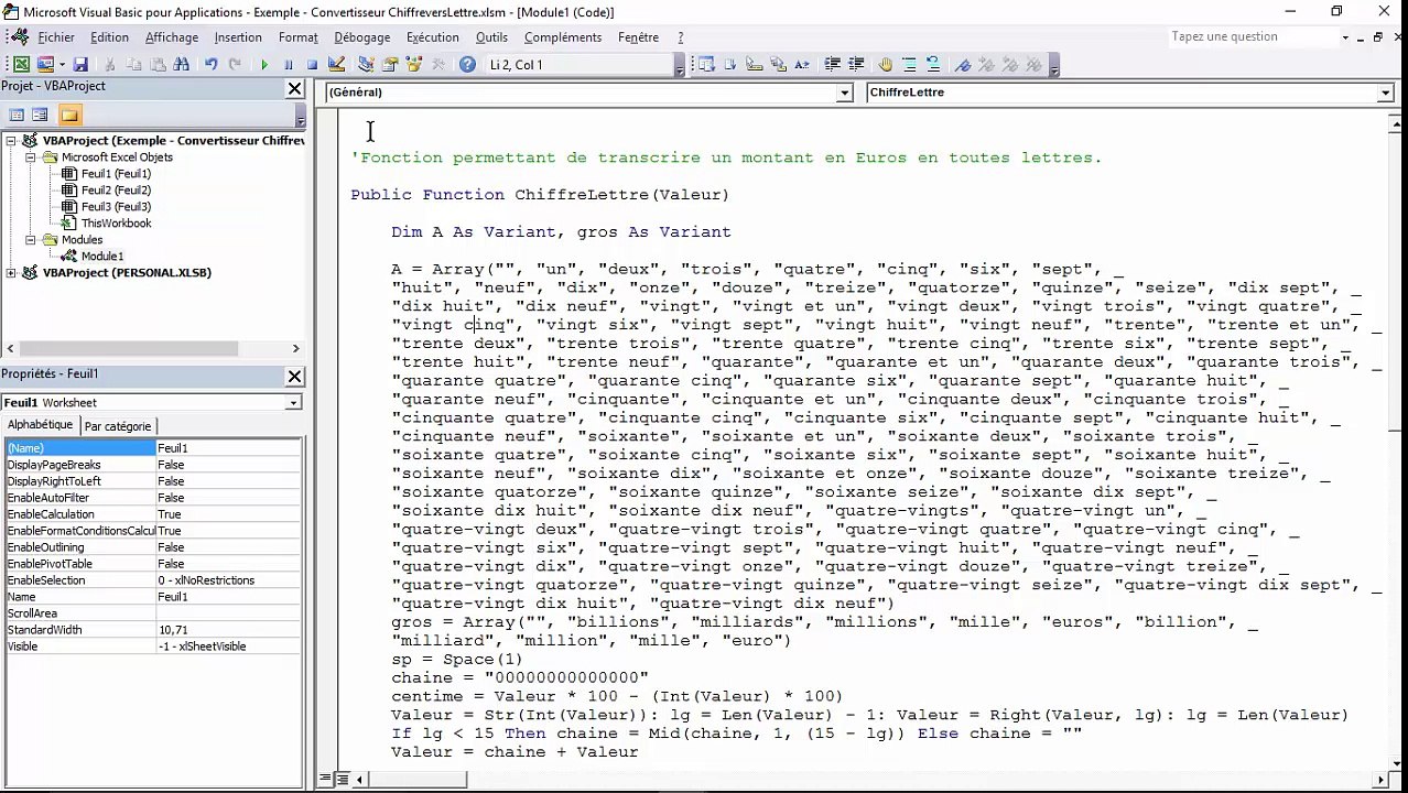 Excel - Réaliser un convertisseur de chiffre en lettres