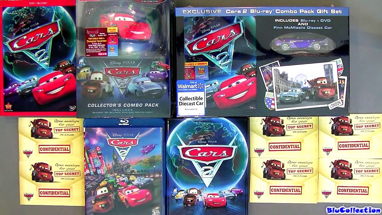 Blue Metallic Finn McMissile from Walmart CARS 2 Light-up globe blu-ray DVD by Blucollection