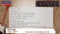 Hello - Adele Guitar Backing Track with scale, chords and lyrics