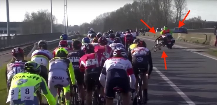 Stig Broeckx percuté par une moto sur Kuurne-Bruxelles-Kuurne