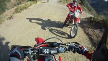 Enduro riding up a mountain on a Honda CRF 450-X