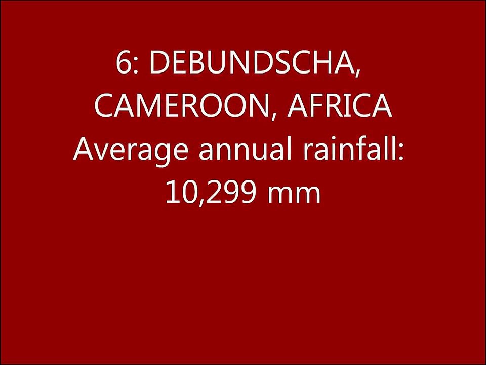 Top 10 Rainiest Place's in the world!