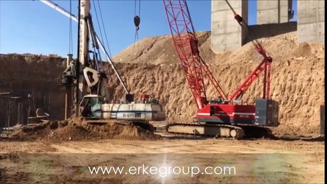 Erke Group, FUWA QUY120 Vinç Ve Soilmec R-825 Fore Kazık Makinesi , Hasankeyf, erkegroup.com