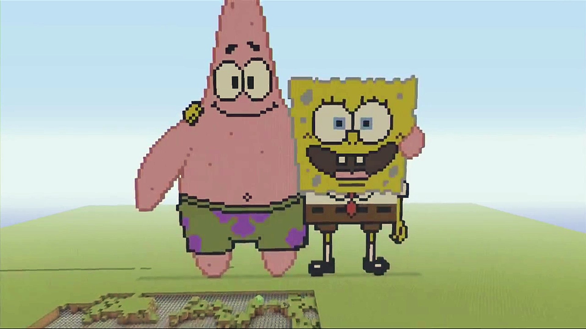 spongebob minecraft pixel art